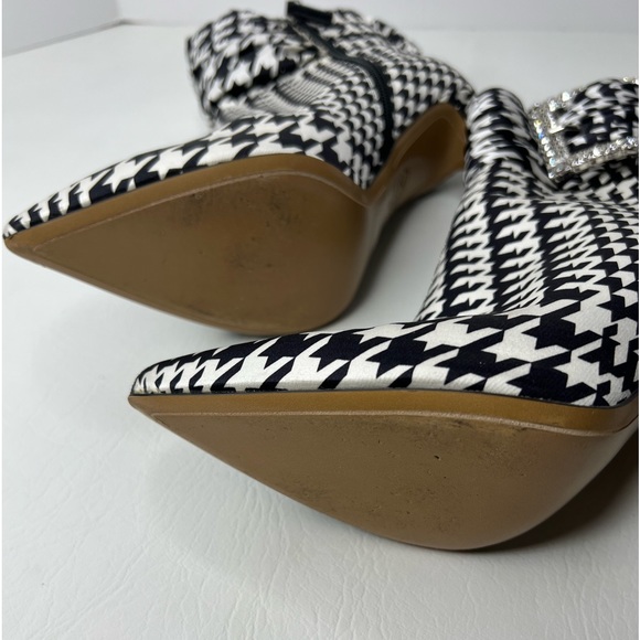 Alexandre Vauthier Yasmin Satin Buckle Plaid Houndstooth Booties Heels 38/ 8 - Picture 10 of 12